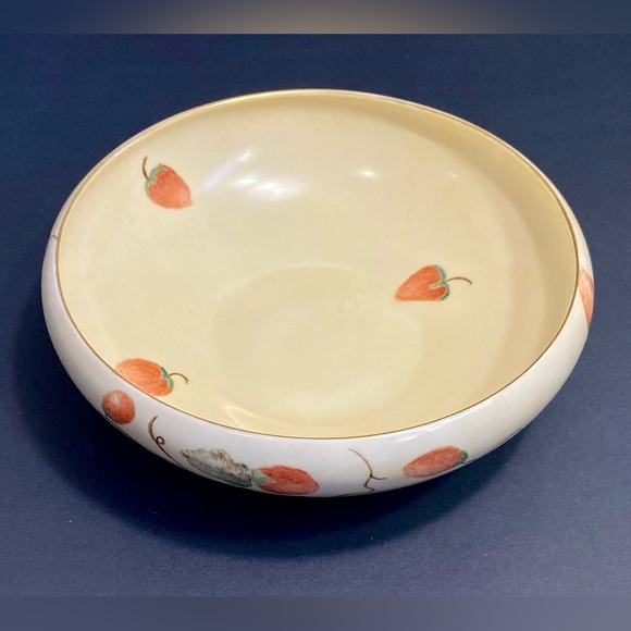 Vtg Limoges Hand Painted Porcelain Strawberry Bowl Gold Guild Art Nouveau 1934 - Picture 6 of 16